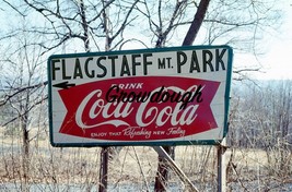 Original Coca Cola Sign Flagstaff Mt Park Sign Pennsylvania 35mm Photo Slide - £14.70 GBP