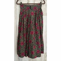 Vintage Robyn Skort Skirt Women’s Waist Size 26 Green Pink Floral - £16.31 GBP