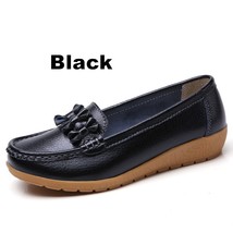 DONGNANFENG Women Ladies Female Mother Genuine Leather Shoes Flats Loafers Slip  - £28.04 GBP