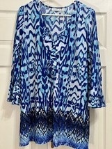 Susan Graver, Sheer Blue Top Size XL - £13.19 GBP