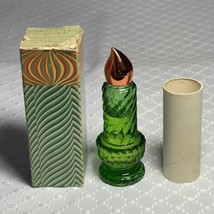 Vintage Avon Christmas Candle Charisma Cologne Green Glass 70% Full - £7.14 GBP