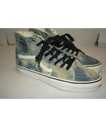 VANS W12 M10.5 SK8-Hi Tapered Denim Embroidery Skull Sneakers Punk Rock ... - $39.59