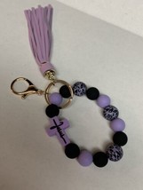 wristlet keychains for women With Tassel - Pretty Purple - £11.87 GBP