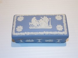 Wedgewood Jasperware Vesta Blue Match Trinket Box Made in England  - £35.37 GBP