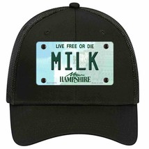 Milk New Hampshire State Novelty Black Mesh License Plate Hat - £22.64 GBP