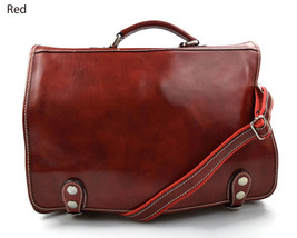 Leather red shoulder bag messenger bag women men handbag leather bag satchel - £151.84 GBP