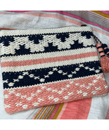 Women&#39;s Handloom &amp; Jacquard Fabric Clutch Bag - Universal Thread Navy - $16.13 CAD