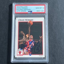 1991-92 NBA Hoops #66 Craig Hodges Signed Card AUTO GRADE 10 PSA Slabbed Bulls - £72.15 GBP