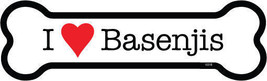 I Heart (Love) Basenjis Dog Bone Car Fridge Magnet  2&quot;x7&quot; USA Made Water... - $4.99