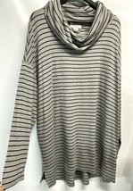 Liz Claiborne Weekend Women’s Cozy Comfy Striped Cowl Neck Pullover Tunic Top 2X - £31.36 GBP