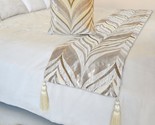 Clarissa Serene - Jacquard Ivory Bed Runner and Pillow Cover - $80.41+
