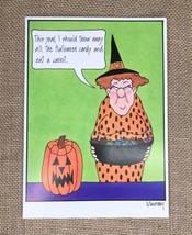 Leslie Moak Murrays Law Halloween Card Old Lady Witch Jack O Lantern Funny - £2.21 GBP
