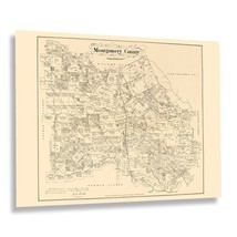1880 Montgomery County Texas Map Print Wall Art Poster - £31.44 GBP+
