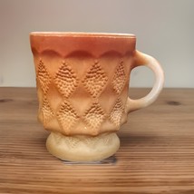 Anchor Hocking Fire King Vintage Red/Orange Coffee Cup Kimberly Diamond ... - $11.88