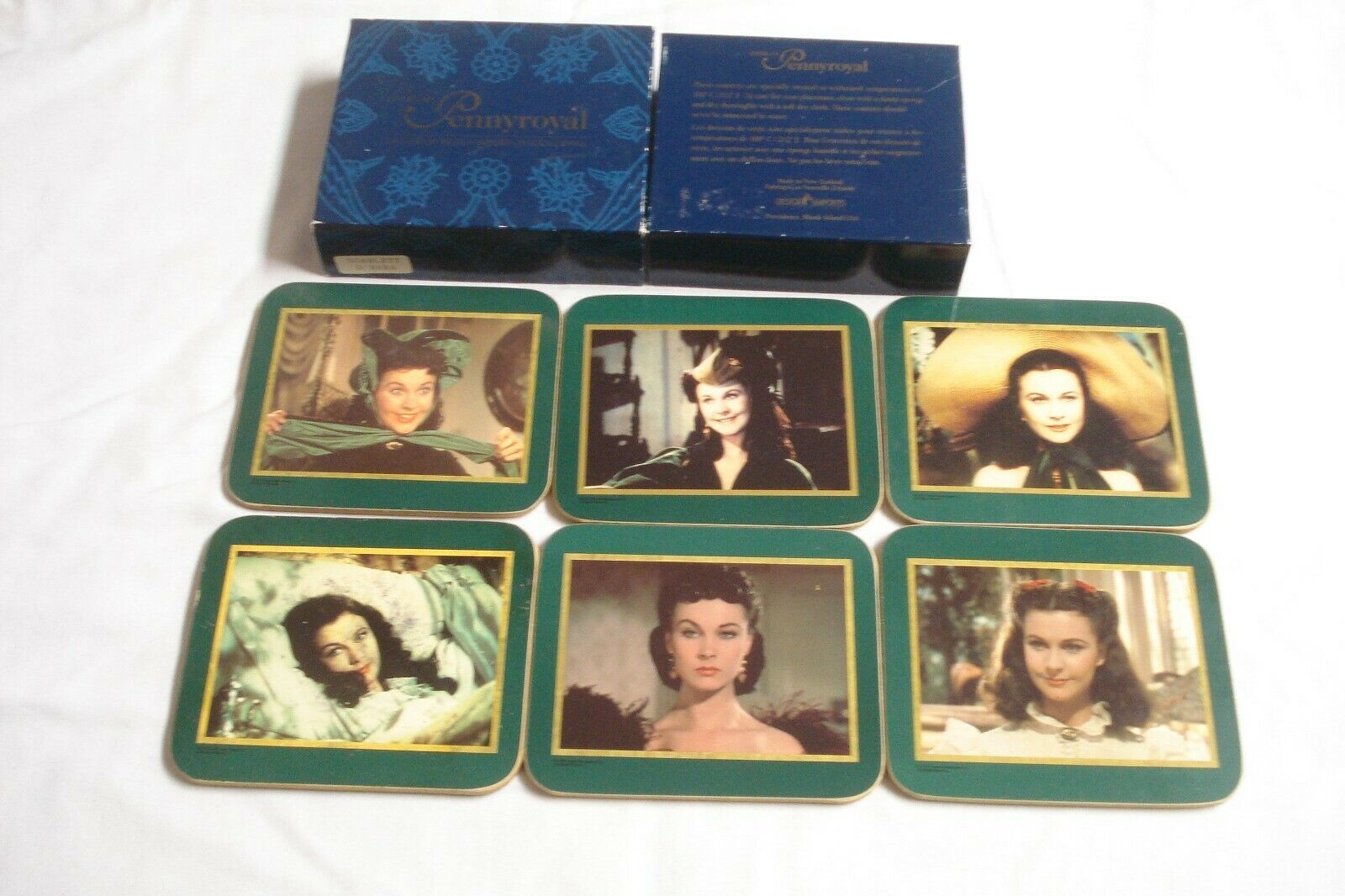 6 Gone With the Wind Scarlett O'Hara Cork Coasters by American Pennyroyal  - $9.99