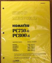 Komatsu PC750-6/LC/SE-6, PC800-6 PC800SE-6 Excavator Service Shop Repair... - $80.00
