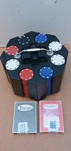 Bicycle Revolving Poker Chip Card &amp; Rack Set 200 Chips Great For Texas Hold Em - £25.85 GBP
