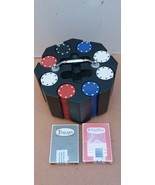 Bicycle Revolving Poker Chip Card & Rack Set 200 Chips Great For Texas Hold Em - £25.65 GBP