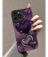 Purple Heart Design TPU Phone Case for iPhone Elegant Scratch Resistant ... - $5.11