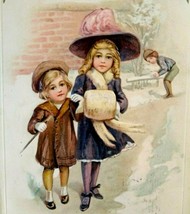 Victorian Children John Winsch New Years Postcard Embossed Los Angeles CA 1915 - £33.03 GBP