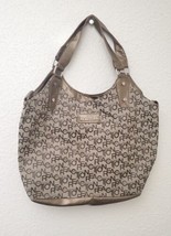 KENNETH COLE REACTION Beige With Gray LARGE Tote/Shoulder Bag 16.5&quot; x 11&quot; - £15.76 GBP