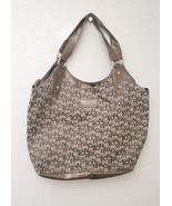 KENNETH COLE REACTION Beige With Gray LARGE Tote/Shoulder Bag 16.5&quot; x 11&quot; - £15.50 GBP