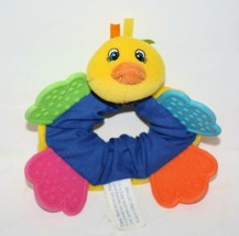 Little Tikes Baby Duck 6&quot; Chick Ribbon Colorful Plush Stuffed Crinkle Teether  - £16.29 GBP