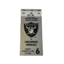 1998 Cincinnati Bengals at Oakland Raiders NFL Ticket 10/25 Tim Brown J. Jett TD - $12.00