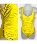 CARMEN MARC VALVO Yellow Gold Side Bead One Piece Swimsuit Size 10 - €38,28 EUR