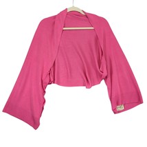 Dragonfly 100% Bamboo Pink Knit Wrap Shrug Sweater, Preppy Coquette OSFM - $20.00