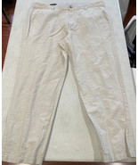 Lands End Linen Blend Pants Mens 40 Tan Neutral Slacks Traditional Beach... - $31.15 CAD