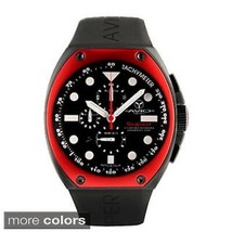 NEW Avio Milano AVI Mens Super Chrono Interchangeable Aluminum Black/Red Watch - $207.85