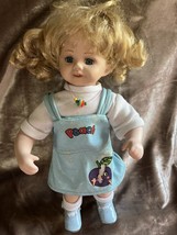 Geppeddo Peach Porcelain Girl Doll/Original Outfit &amp; Doll VG Condition/RARE - $10.39