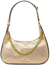 MICHAEL KORS PIPER GOLD SNAKE EMBOSSED LEATHER CHAIN SMALL SHOULDER BAGNWT - £278.78 GBP