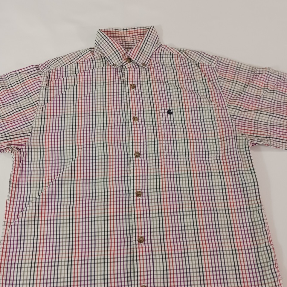 Carhartt S252 WTH Men’s Multicolor Plaid Cotton  Button-Down Long Sleeve Size M Item image 9