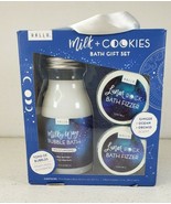 Hallu Milk &amp; Cookies Bath Set Bubble Bath Bath Fizzer Ginger Ocean Orchi... - $21.20 CAD