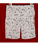 Izod Women&#39;s Golf Patterned Sun Control Wicking Stretch Shorts 8 White B... - $368.47 MXN