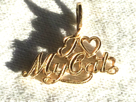 14k I Love My Cat Pendant Charm - £48.95 GBP