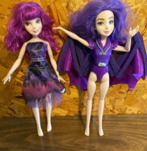 Disney Descendants Lot of 2 Different Mal 11.5&quot; Dolls Dragon Queen Articulated - £12.33 GBP