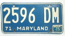 1975 Maryland License Plate Blue Vintage MD 75 2596 DM #101 - £20.53 GBP