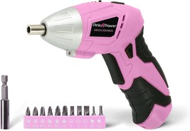 Pink Power 3.6V Cordless Electric Screwdriver Rechargeable Electronic Mini - £31.96 GBP