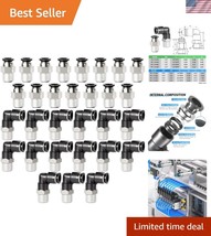 Premium Pack of 30 1/4&quot; Elbow and Straight Push Connectors for Tubing - $43.50