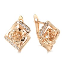 New 585 Rose Gold Drop Earrings For Women Natural Zircon Bride Earrings Fashion  - £7.13 GBP