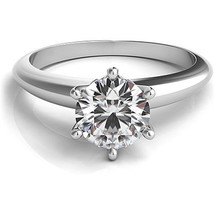 2.50CT Forever One Moissanite 6 Prong Solitaire Wedding Ring 18K WG - £934.86 GBP