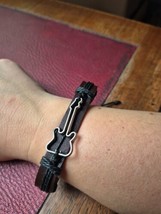 Brown Leather Guitar Braclet - £3.85 GBP