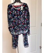 BNWT Cuddl Duds 2pc Women&#39;s Sleepwear set, Size XXL, Teal Print, Poly/sp... - $54.31 CAD