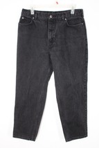 Vtg 90s Lands End 14P Faded Black 100% Cotton High Waist Jeans - £22.38 GBP