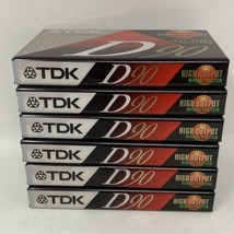 TDK Cassette Tape D90 IEC I/Type I High Output 90 Minutes Sealed NEW Lot of 6 - £11.73 GBP