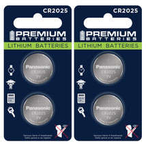 Premium Batteries Panasonic CR2025 3V Child Safe Lithium Coin Cell (4 Count) - £12.78 GBP