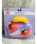 Set of Plastic food with plastic knife.  Just Pretending 2+Fruits - $142.36 MXN